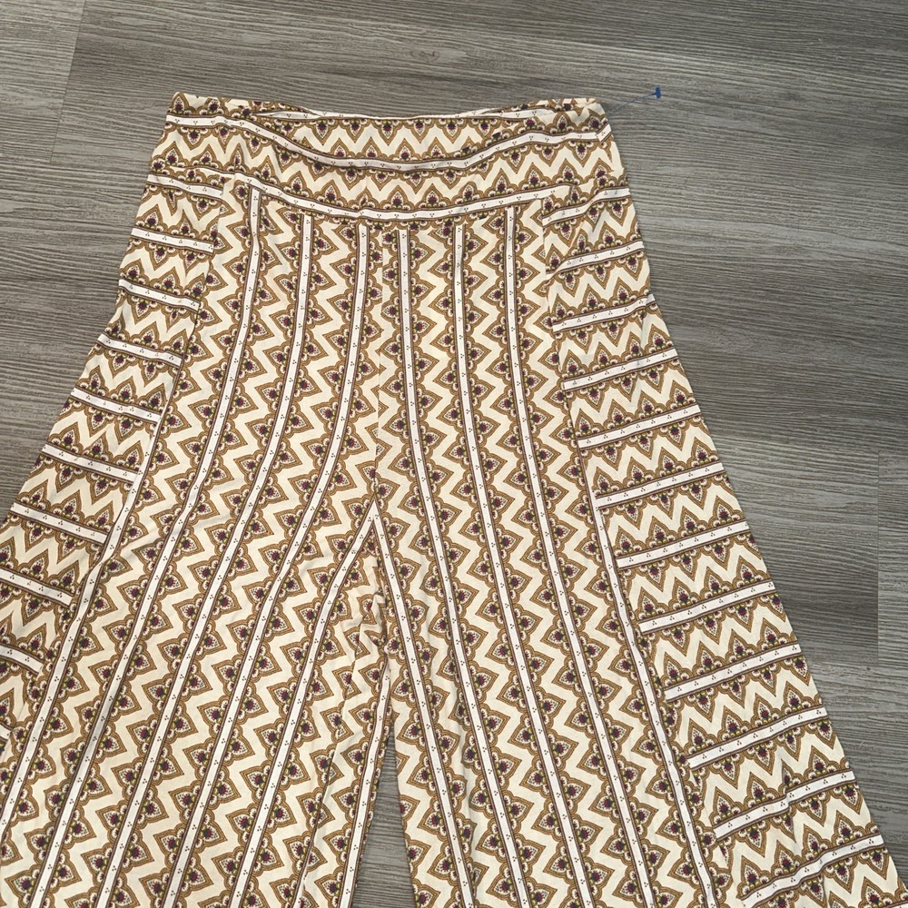 NWT Farm Rio Anthropologie Striped Wide Leg Palazzo Pants Size L High Rise - Picture 3 of 8